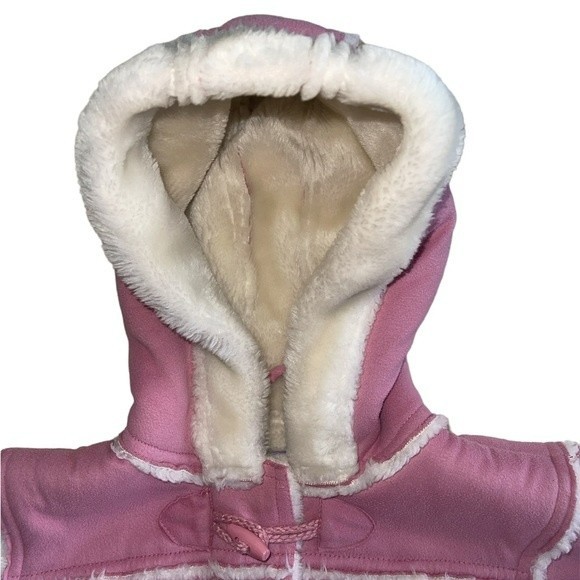 Angel Fish Girls Hooded Faux Fur Oversized Coat Sz 3T - Picture 4 of 9